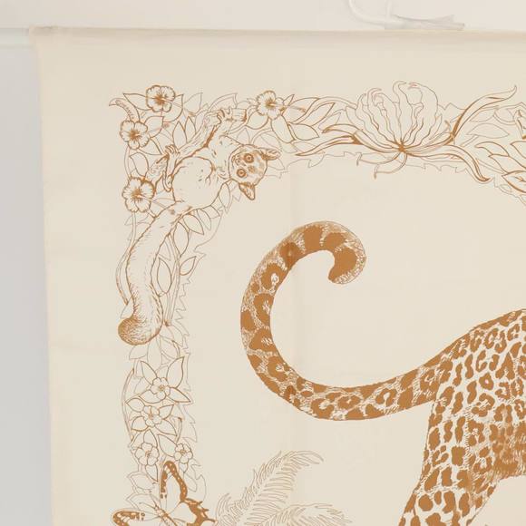 HERMES Carre 90 Scarf JUNGLE LOVE Silk White Auth am6952 - Picture 2 of 16